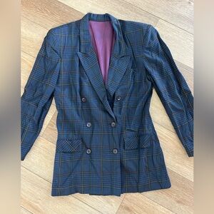 Vintage david N. navy patterned blazer size 12